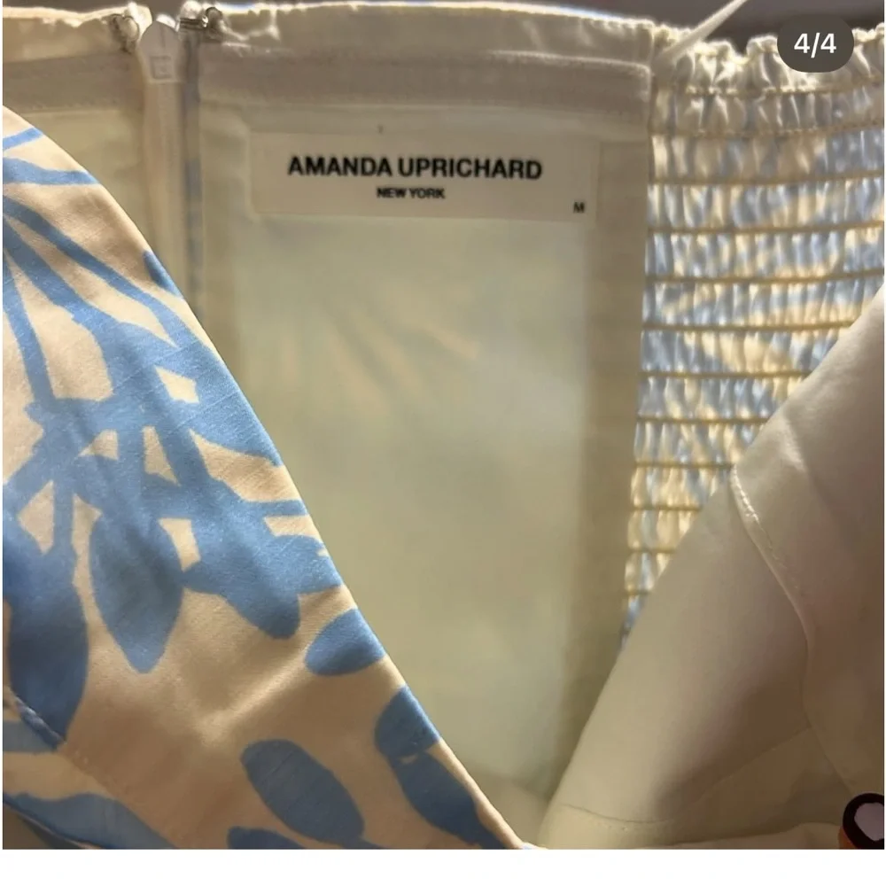Amanda Uprichard Blue and Cream Dress - Picture 4 of 4